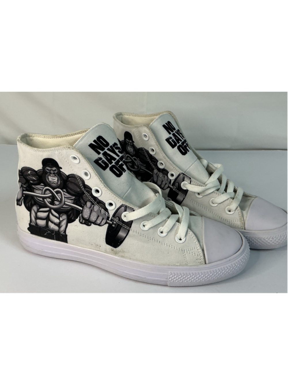 RAAD High Top Canvas Sneakers Unisex Black & White Splatter size 9 no box